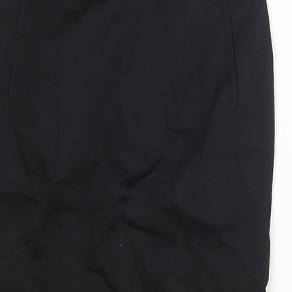 Marks and Spencer Womens Black Cotton Straight & Pencil Skirt Size 8 Zip