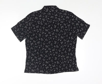 Womens UK Size 12 Jumper Black Basic Button-Up