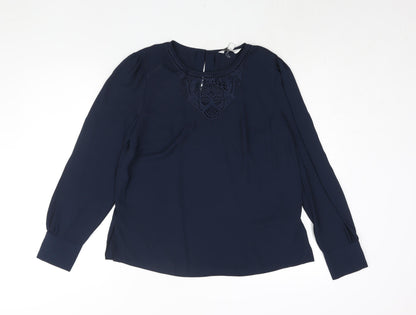 Womens UK Size 12 Marks and Spencer Blue Basic Blouse