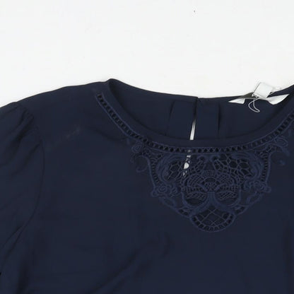 Womens UK Size 12 Marks and Spencer Blue Basic Blouse