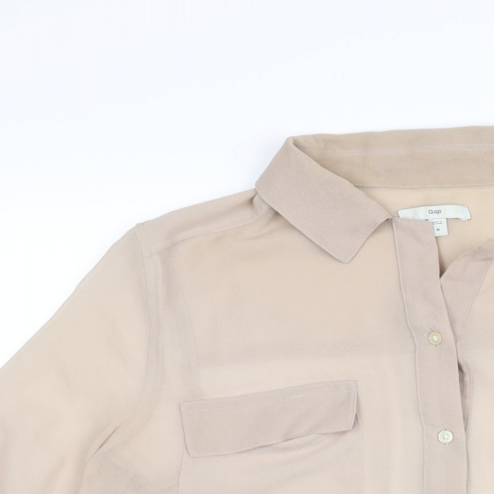 Womens UK Size M Gap Beige Basic Blouse
