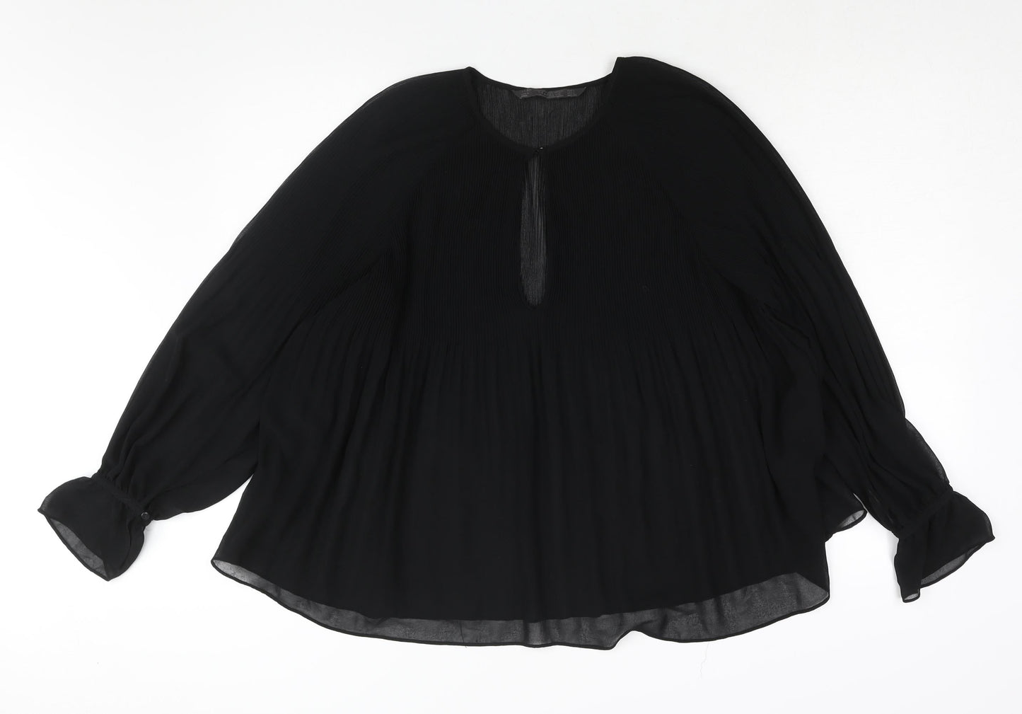 Womens UK Size L Zara Black Basic Blouse