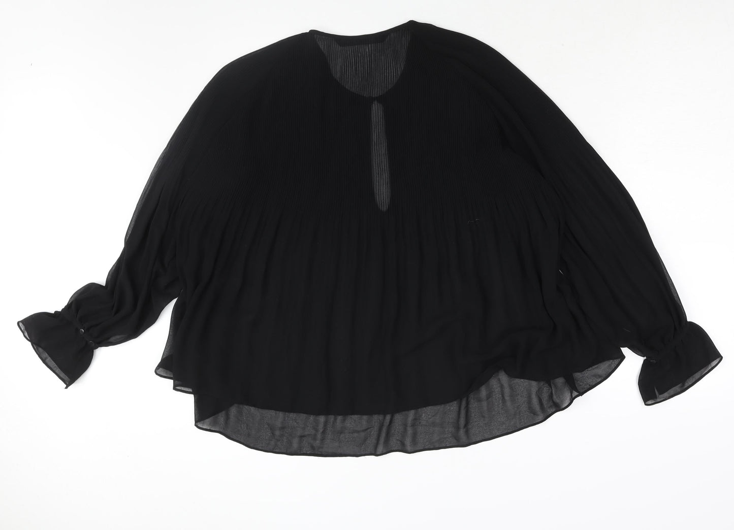 Womens UK Size L Zara Black Basic Blouse
