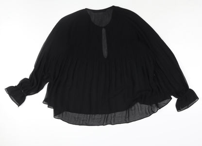 Womens UK Size L Zara Black Basic Blouse