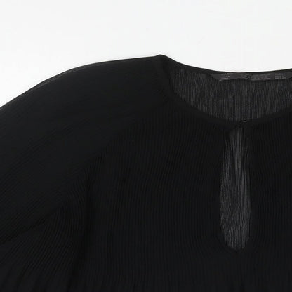 Womens UK Size L Zara Black Basic Blouse