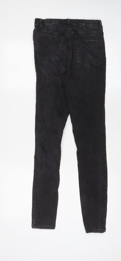 Denim & Co. Womens Black Cotton Skinny Jeans Size 10 L29 in Regular Zip