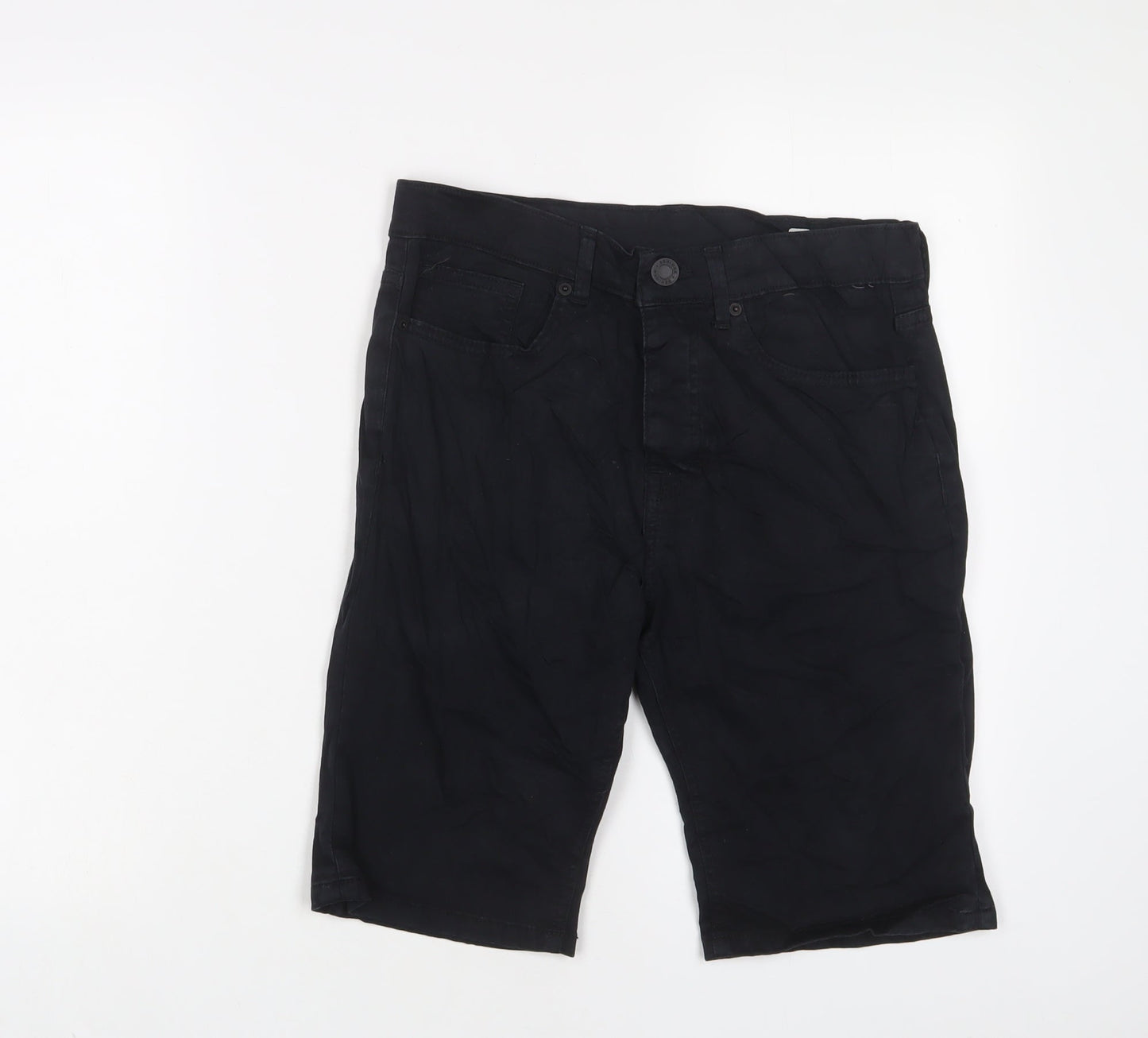 Denim & Co. Mens Black Cotton Bermuda Shorts Size 30 in L10 in Regular Button