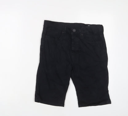 Denim & Co. Mens Black Cotton Bermuda Shorts Size 30 in L10 in Regular Button