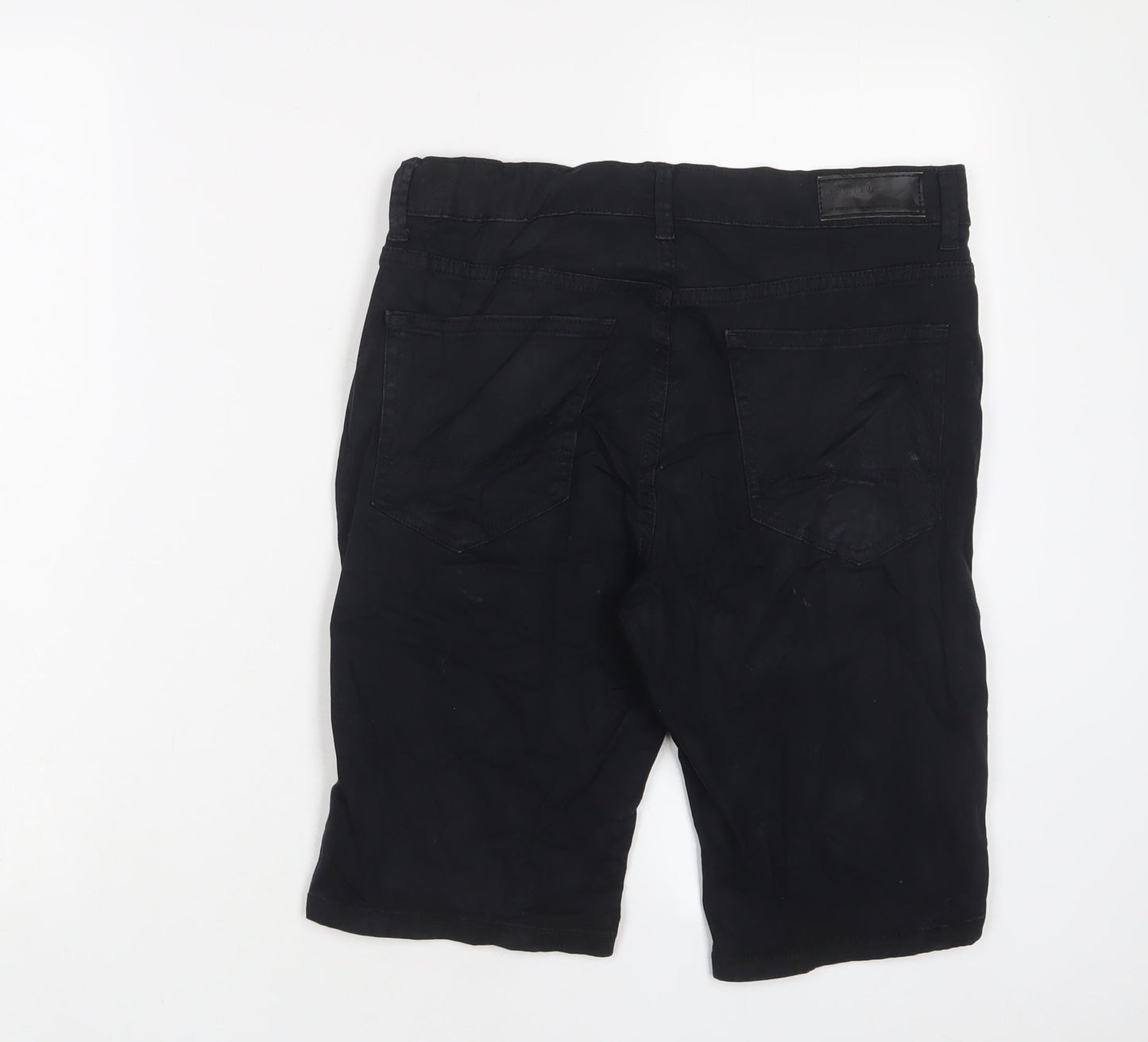 Denim & Co. Mens Black Cotton Bermuda Shorts Size 30 in L10 in Regular Button