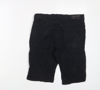 Denim & Co. Mens Black Cotton Bermuda Shorts Size 30 in L10 in Regular Button