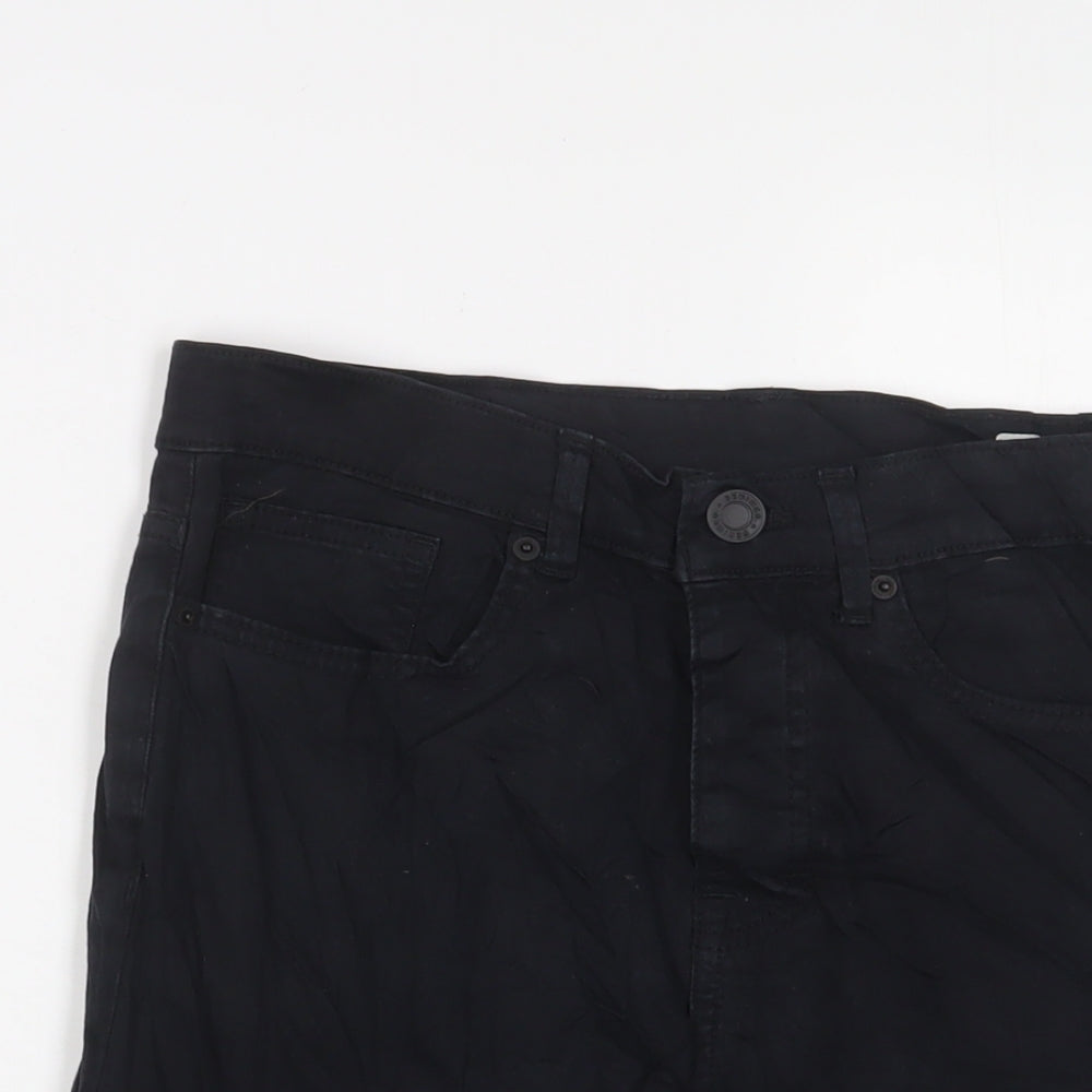 Denim & Co. Mens Black Cotton Bermuda Shorts Size 30 in L10 in Regular Button