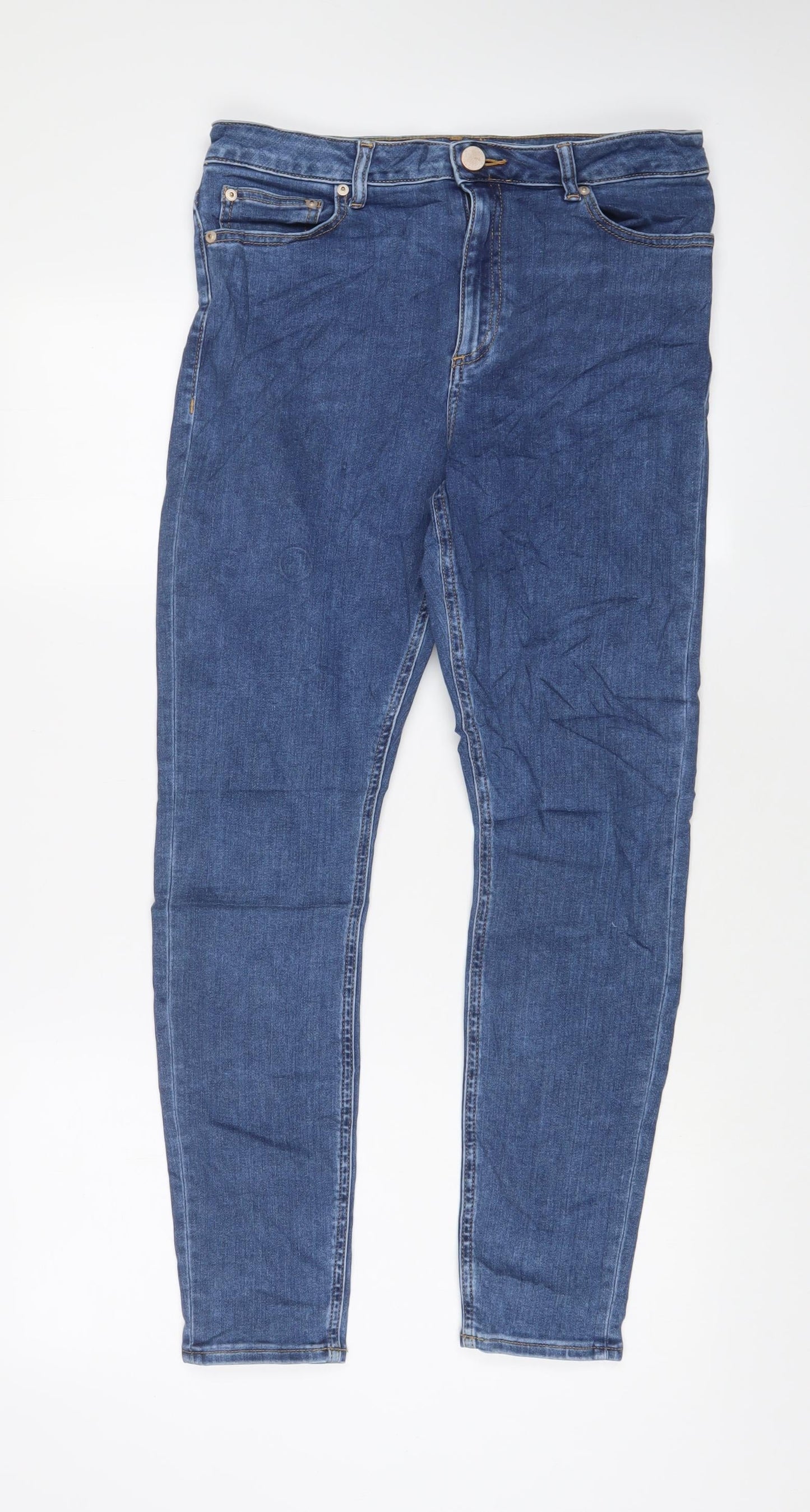 ASOS Womens Blue Cotton Skinny Jeans Size 30 in L32 in Regular Zip