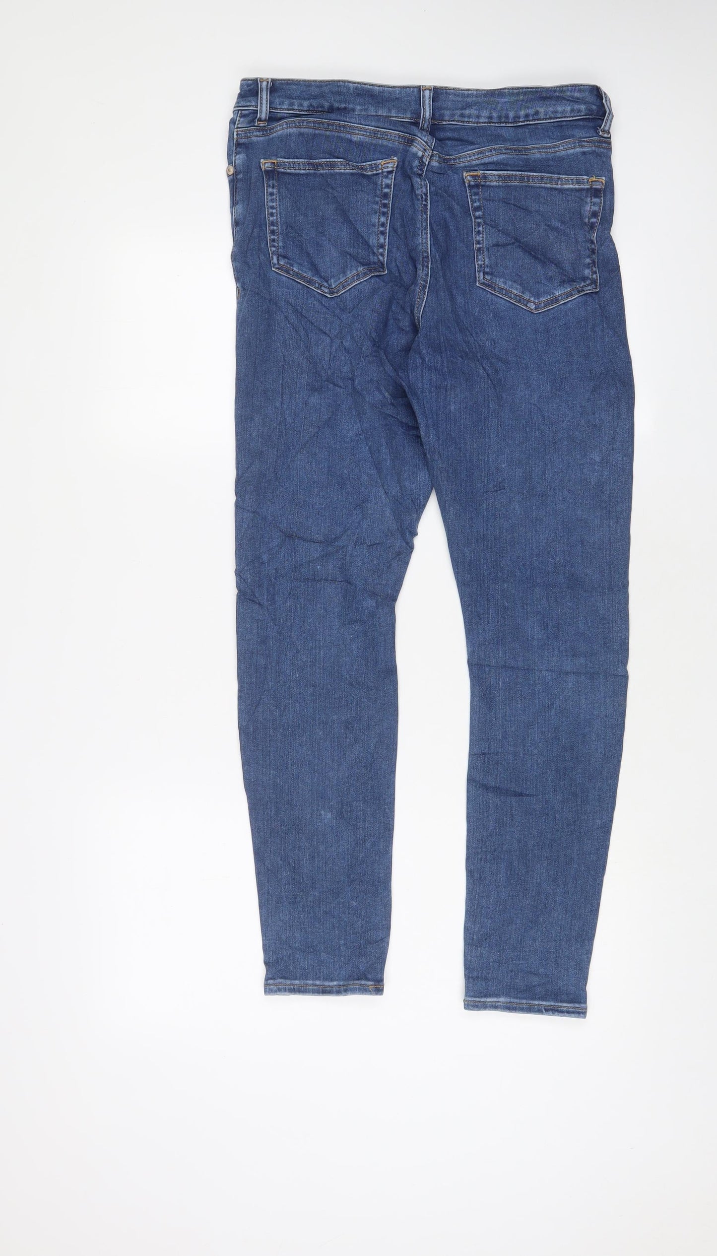 ASOS Womens Blue Cotton Skinny Jeans Size 30 in L32 in Regular Zip