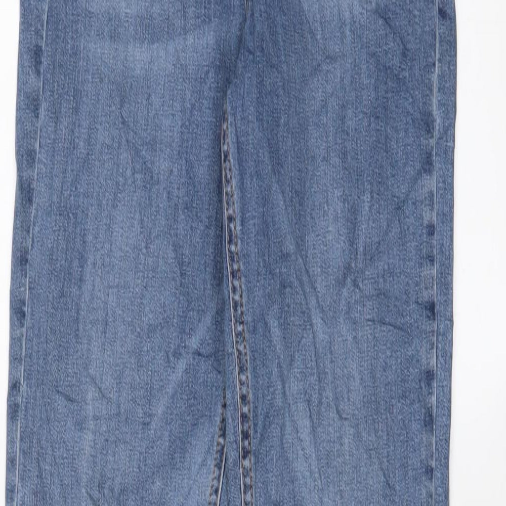 Topshop Womens Blue Cotton Skinny Jeans Size 28 in L32 in Regular Zip