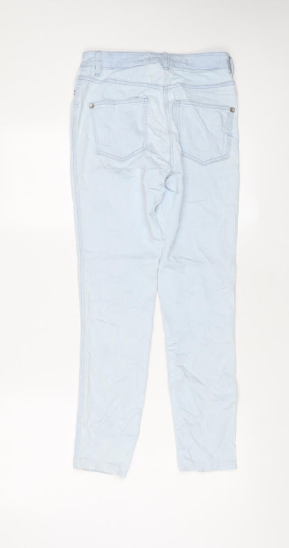 NEXT Womens Blue Cotton Skinny Jeans Size 6 L28 in Regular Zip