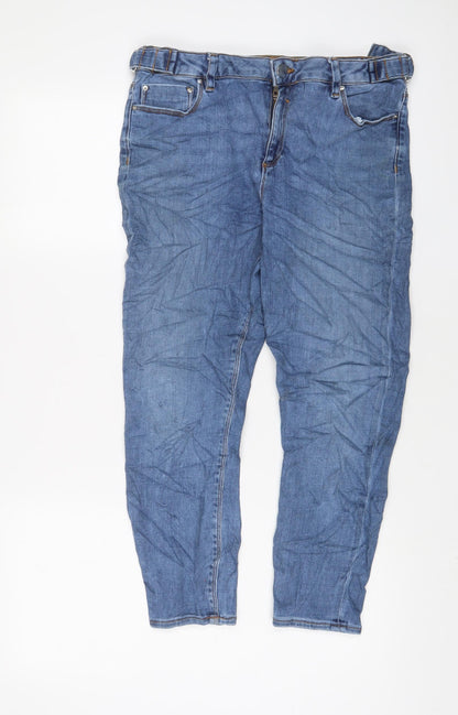 ASOS Womens Blue Cotton Skinny Jeans Size 32 in L26 in Regular Zip - Buckle