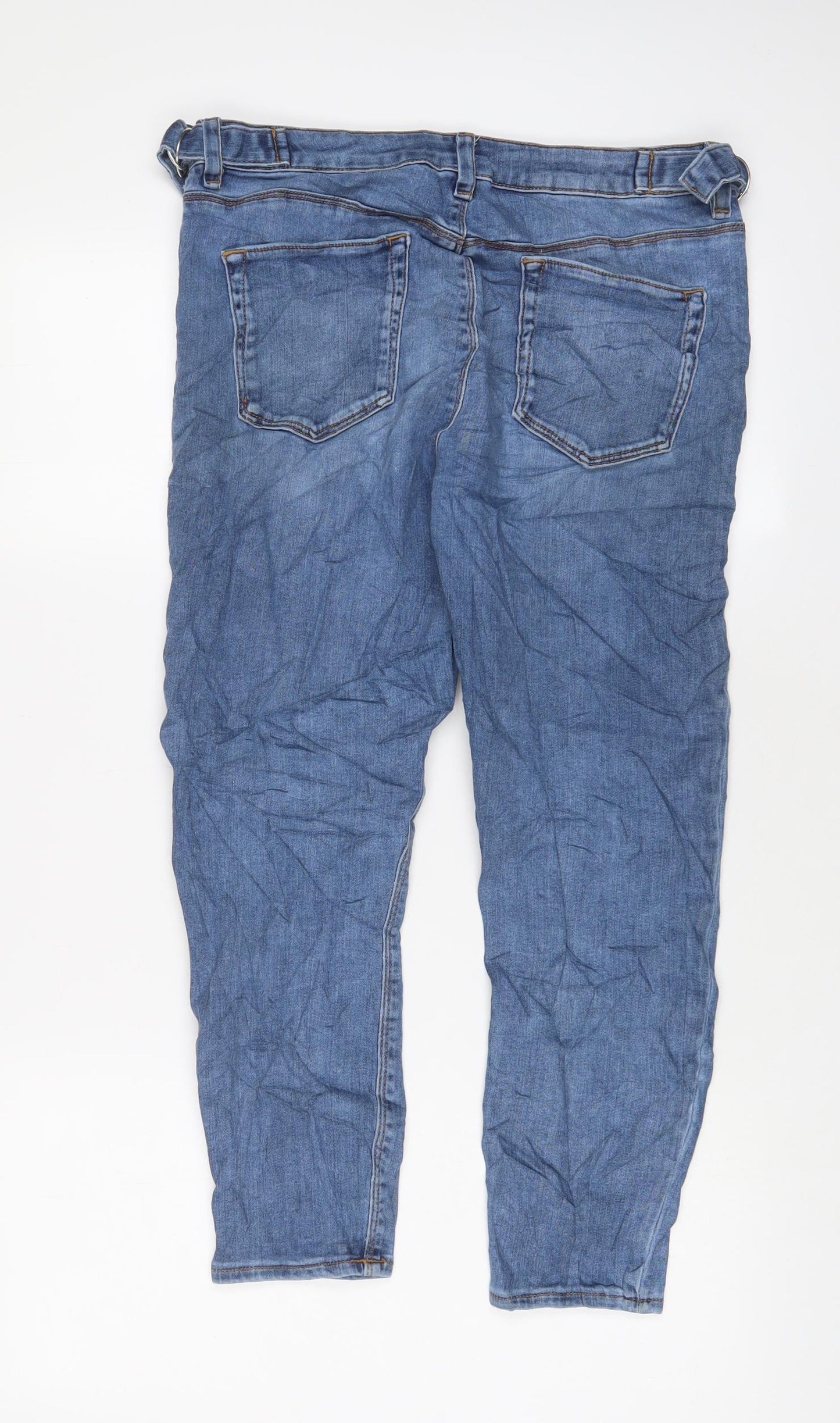 ASOS Womens Blue Cotton Skinny Jeans Size 32 in L26 in Regular Zip - Buckle