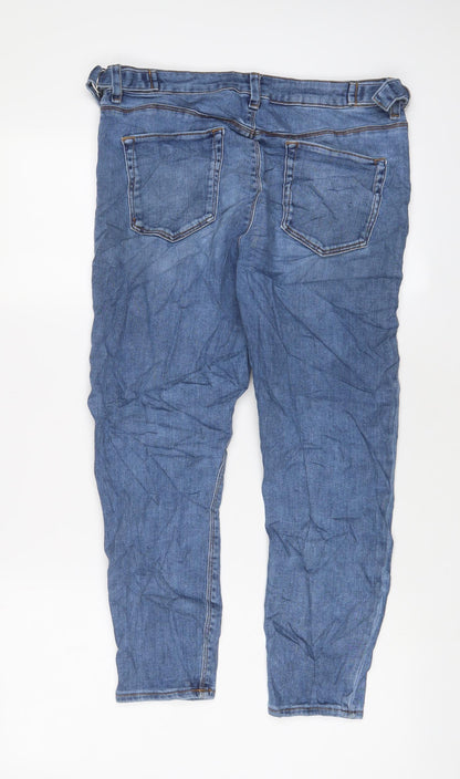 ASOS Womens Blue Cotton Skinny Jeans Size 32 in L26 in Regular Zip - Buckle