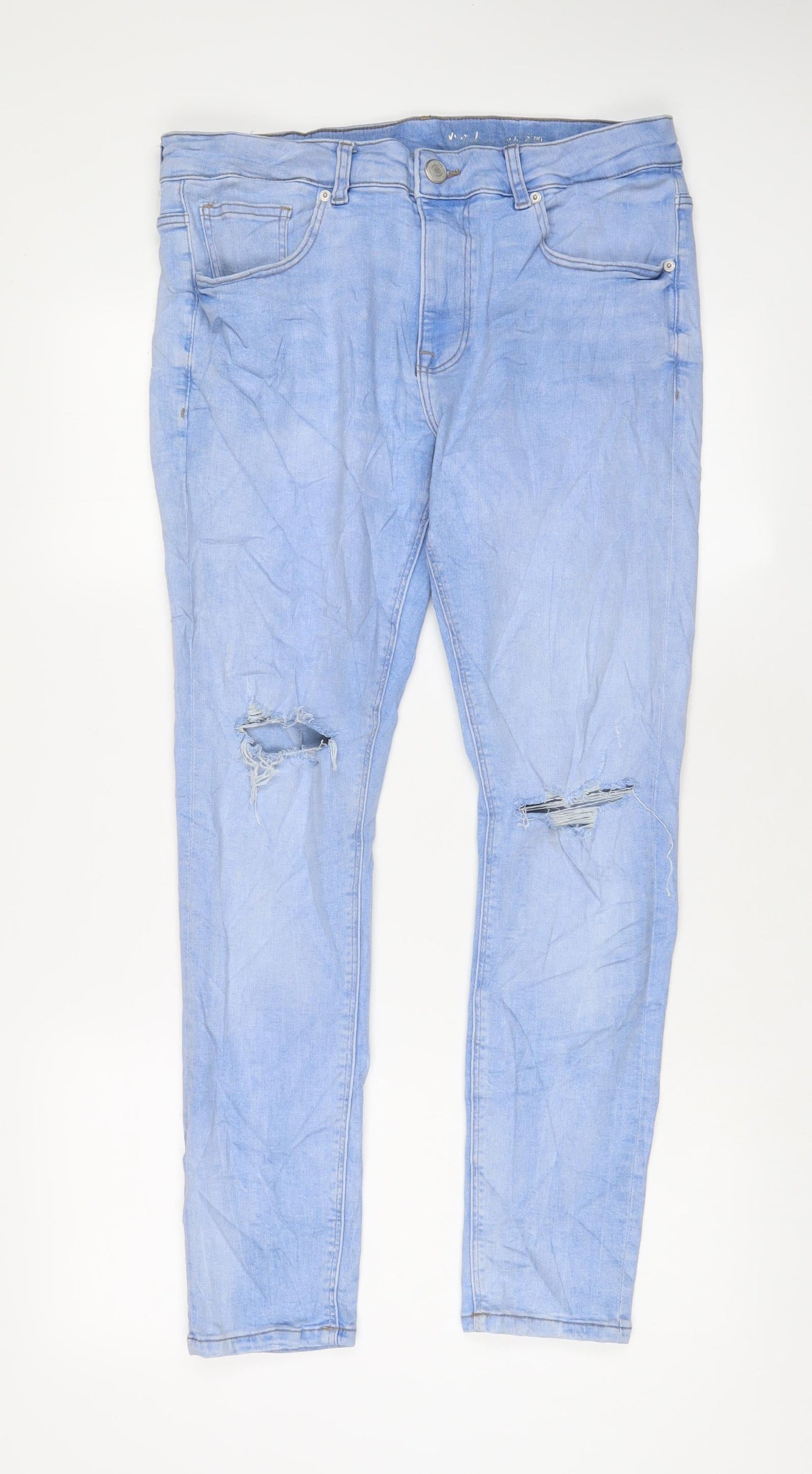 Denim & Co. Womens Blue Cotton Skinny Jeans Size 36 in L30 in Regular Zip