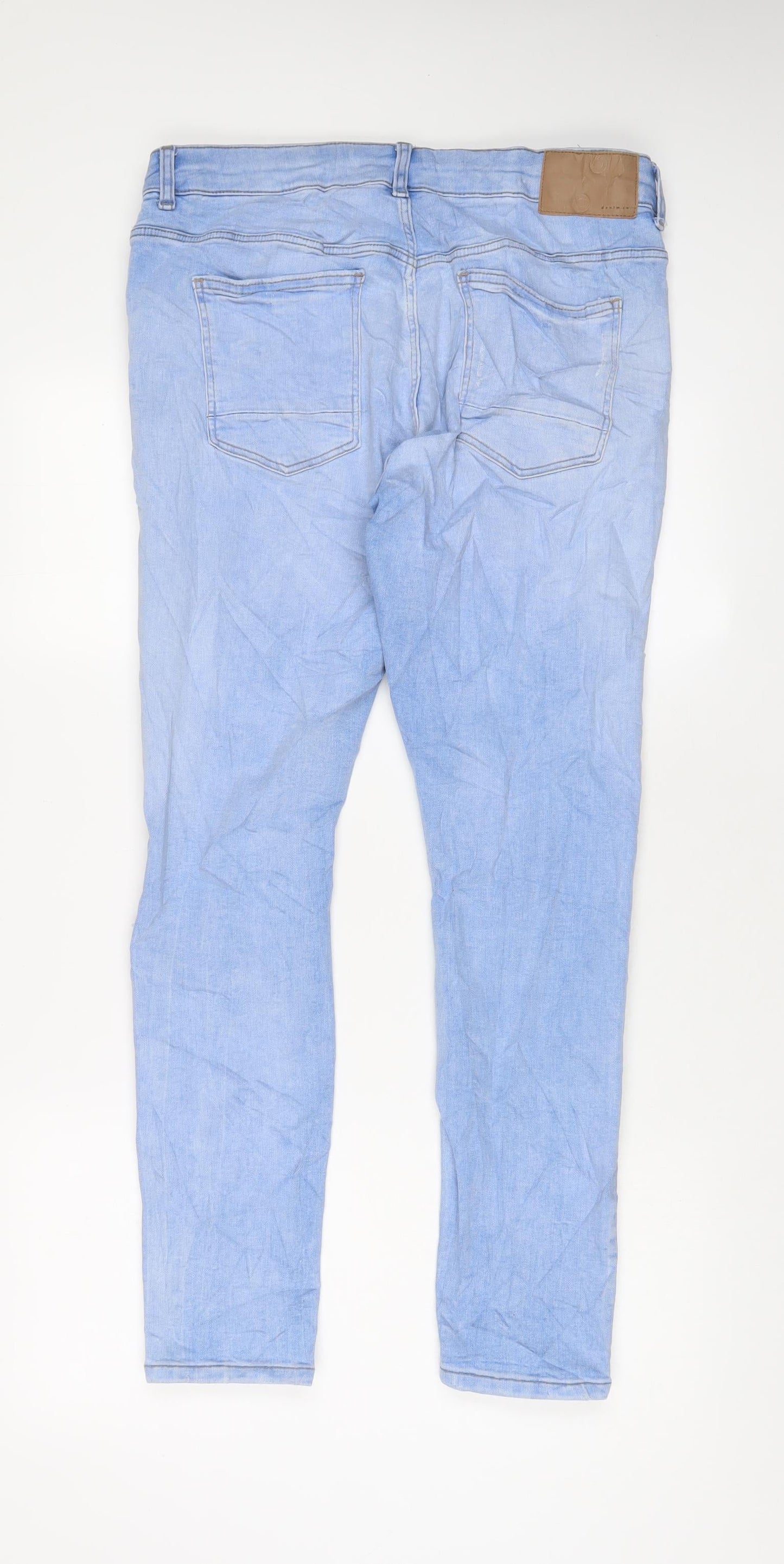 Denim & Co. Womens Blue Cotton Skinny Jeans Size 36 in L30 in Regular Zip