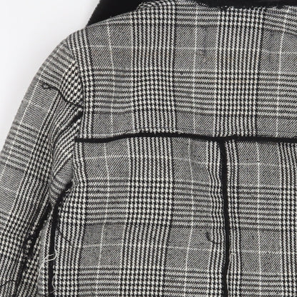 Voyelles Womens Grey Plaid Jacket Size 8 Zip - Zip Pockets