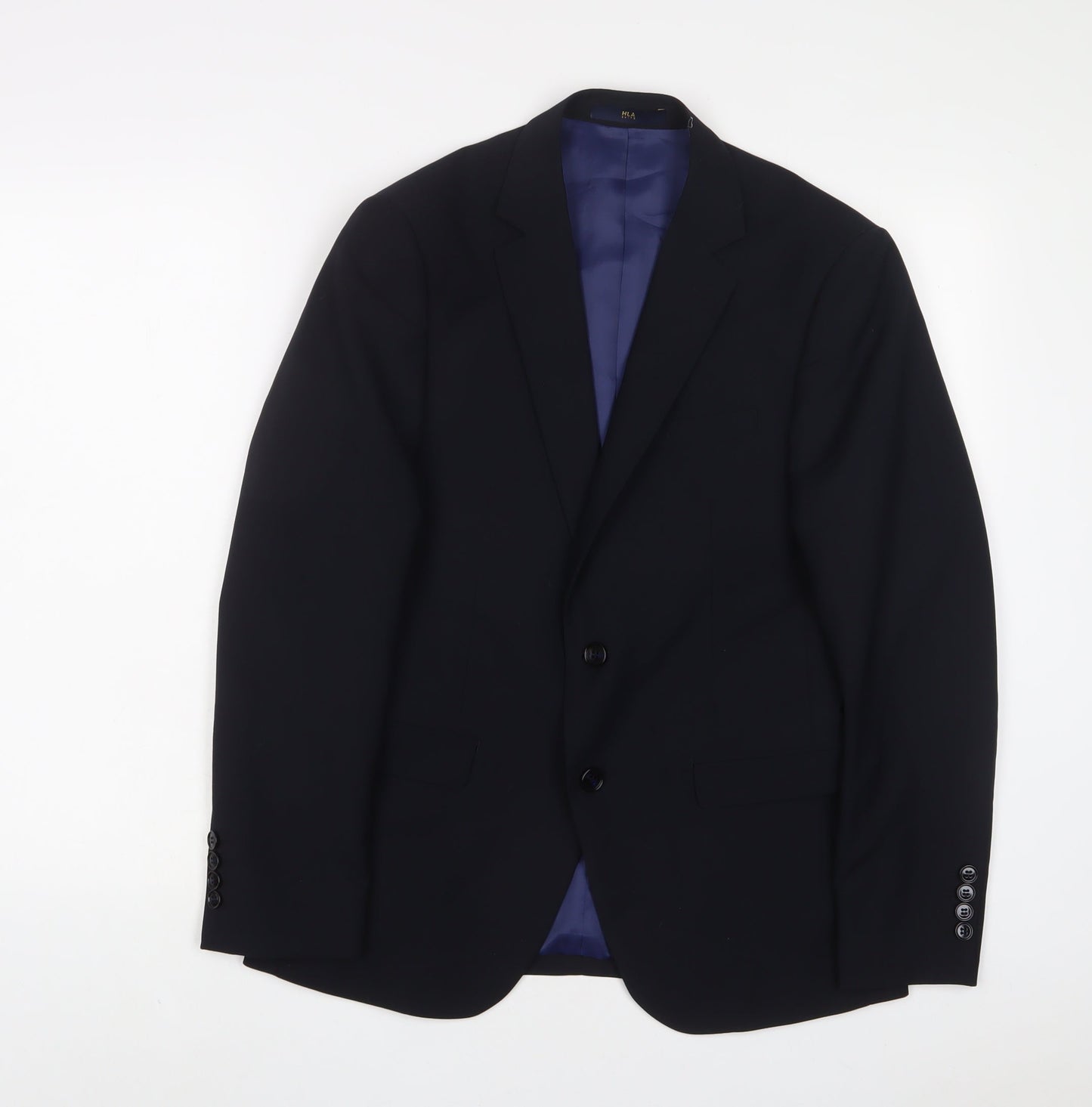 HLA Mens Blue Polyester Jacket Suit Jacket Size 36 Regular