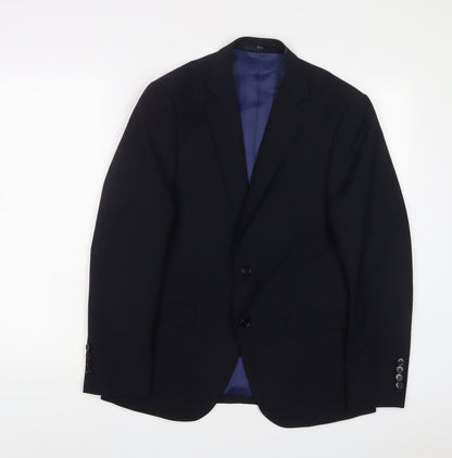 HLA Mens Blue Polyester Jacket Suit Jacket Size 36 Regular