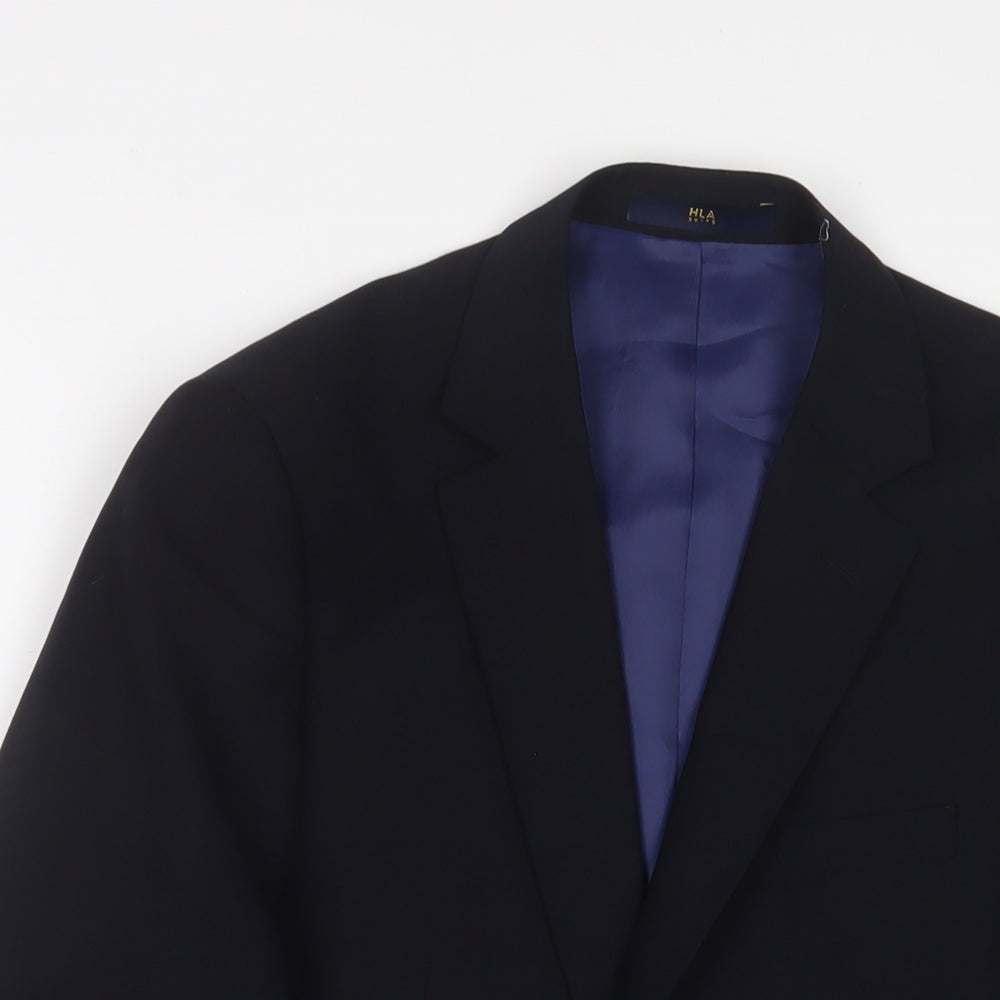 HLA Mens Blue Polyester Jacket Suit Jacket Size 36 Regular