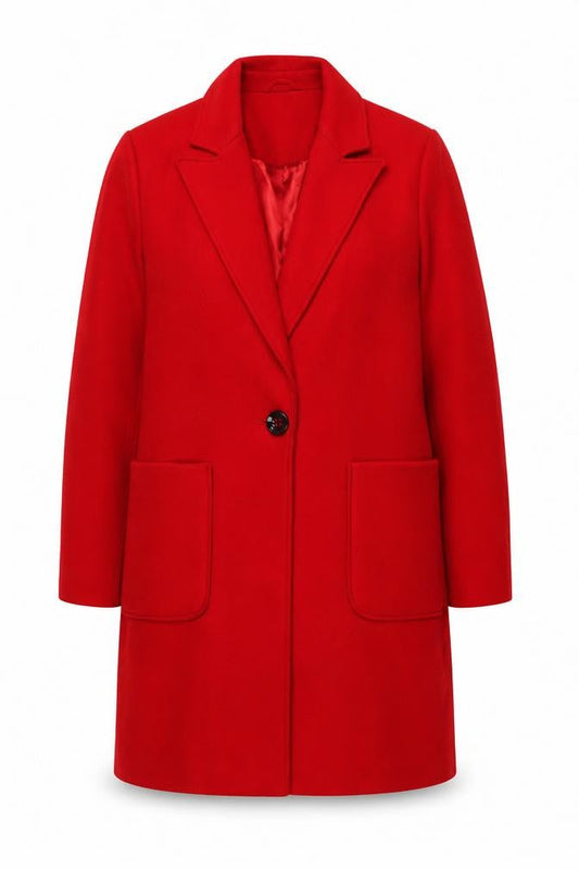 Womens UK Size 12 Miss Selfridge Red Overcoat