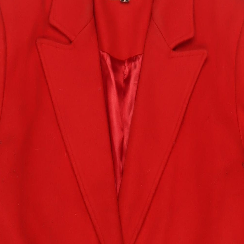 Womens UK Size 12 Miss Selfridge Red Overcoat