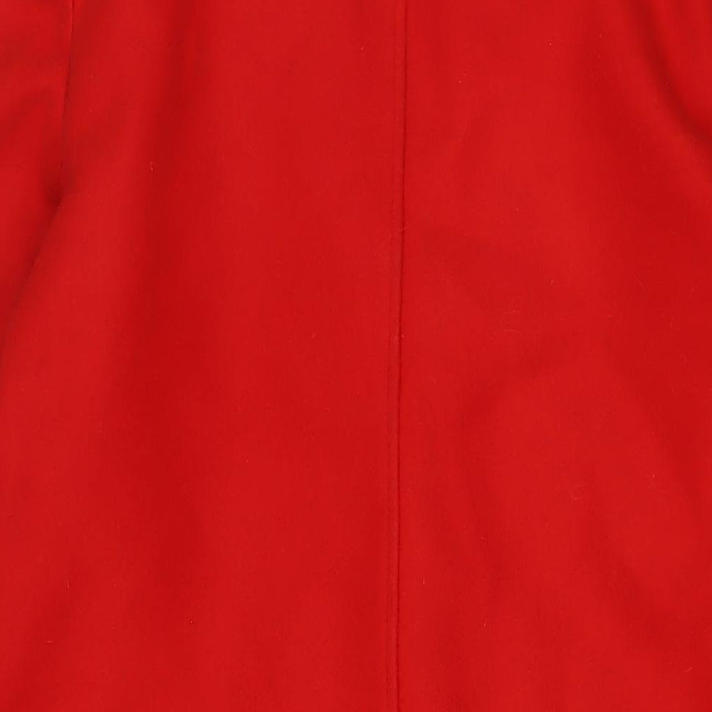 Womens UK Size 12 Miss Selfridge Red Overcoat