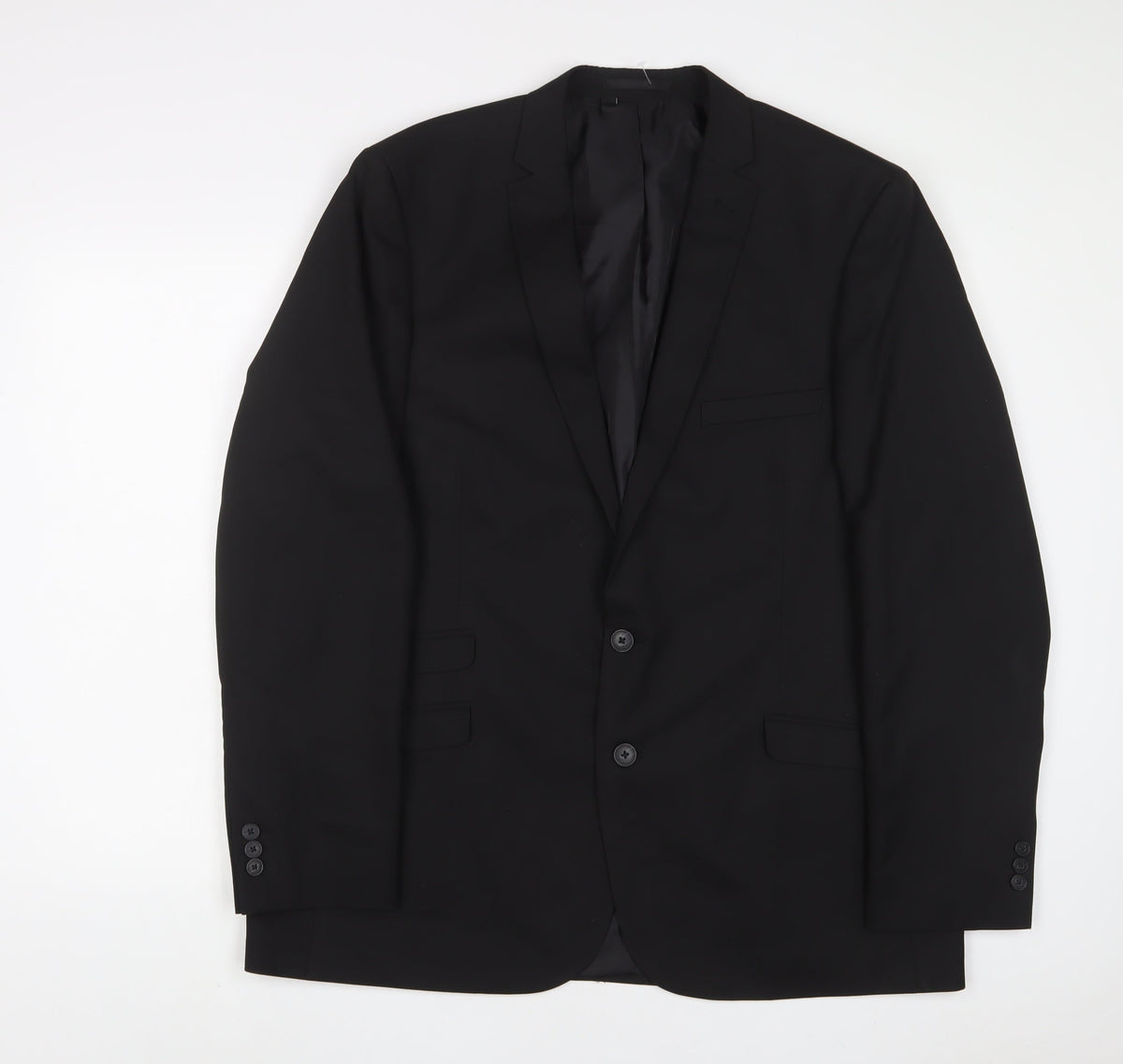 William & Browns Mens Black Polyester Jacket Suit Jacket Size 46 Regular - Inside pockets