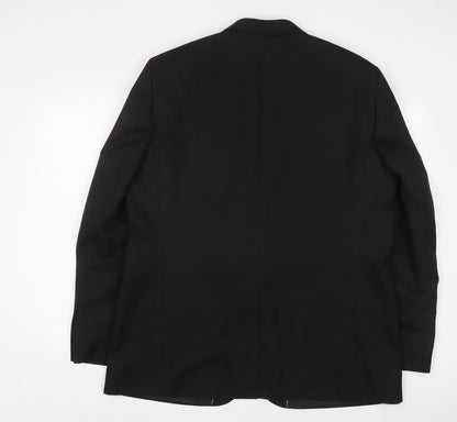 William & Browns Mens Black Polyester Jacket Suit Jacket Size 46 Regular - Inside pockets