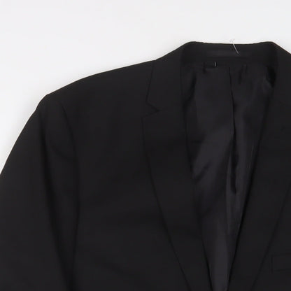 William & Browns Mens Black Polyester Jacket Suit Jacket Size 46 Regular - Inside pockets