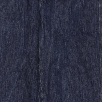 Yves Saint Laurent Mens Blue Cotton Straight Jeans Size 30 in L32 in Regular Button - Embroidered