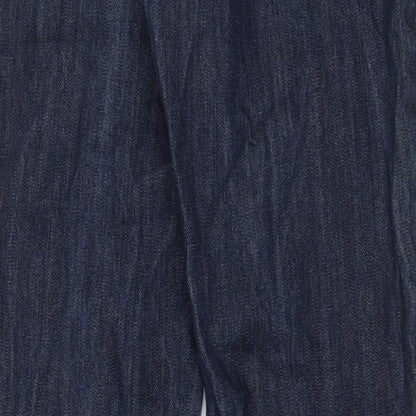 Yves Saint Laurent Mens Blue Cotton Straight Jeans Size 30 in L32 in Regular Button - Embroidered