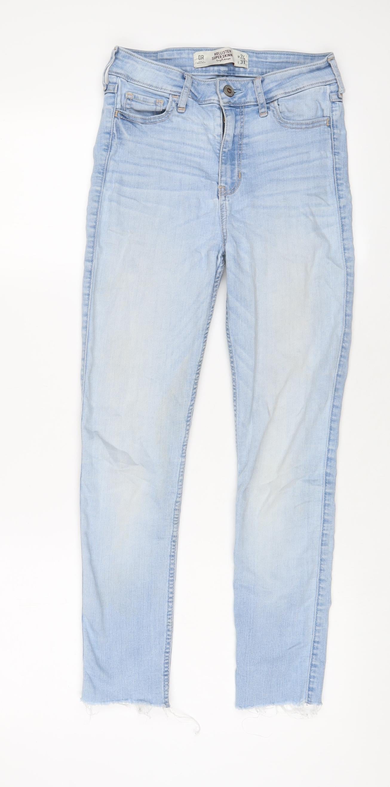 Hollister Womens Blue Cotton Skinny Jeans Size 24 in L31 in Regular Zip