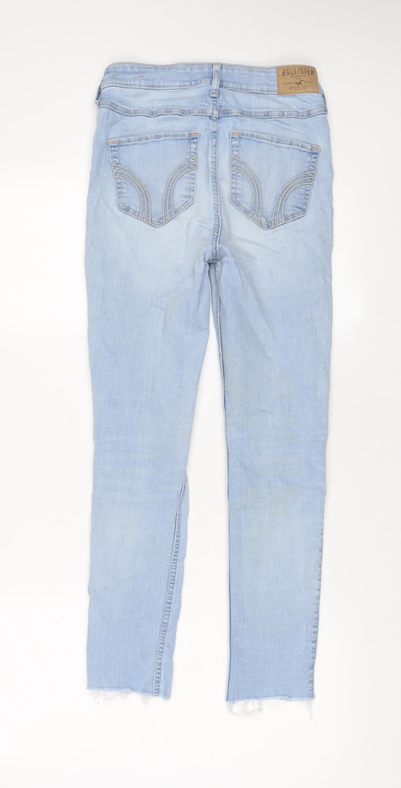 Hollister Womens Blue Cotton Skinny Jeans Size 24 in L31 in Regular Zip