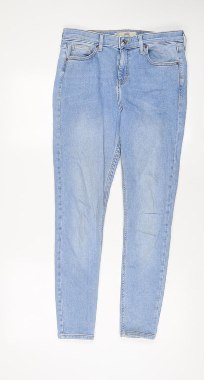 Topshop Womens Blue Cotton Skinny Jeans Size 30 in L32 in Regular Zip