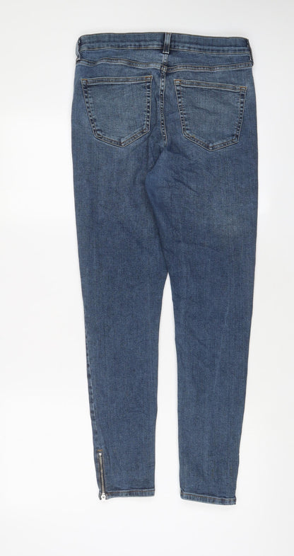 Topshop Womens Blue Cotton Skinny Jeans Size 30 in L32 in Regular Zip