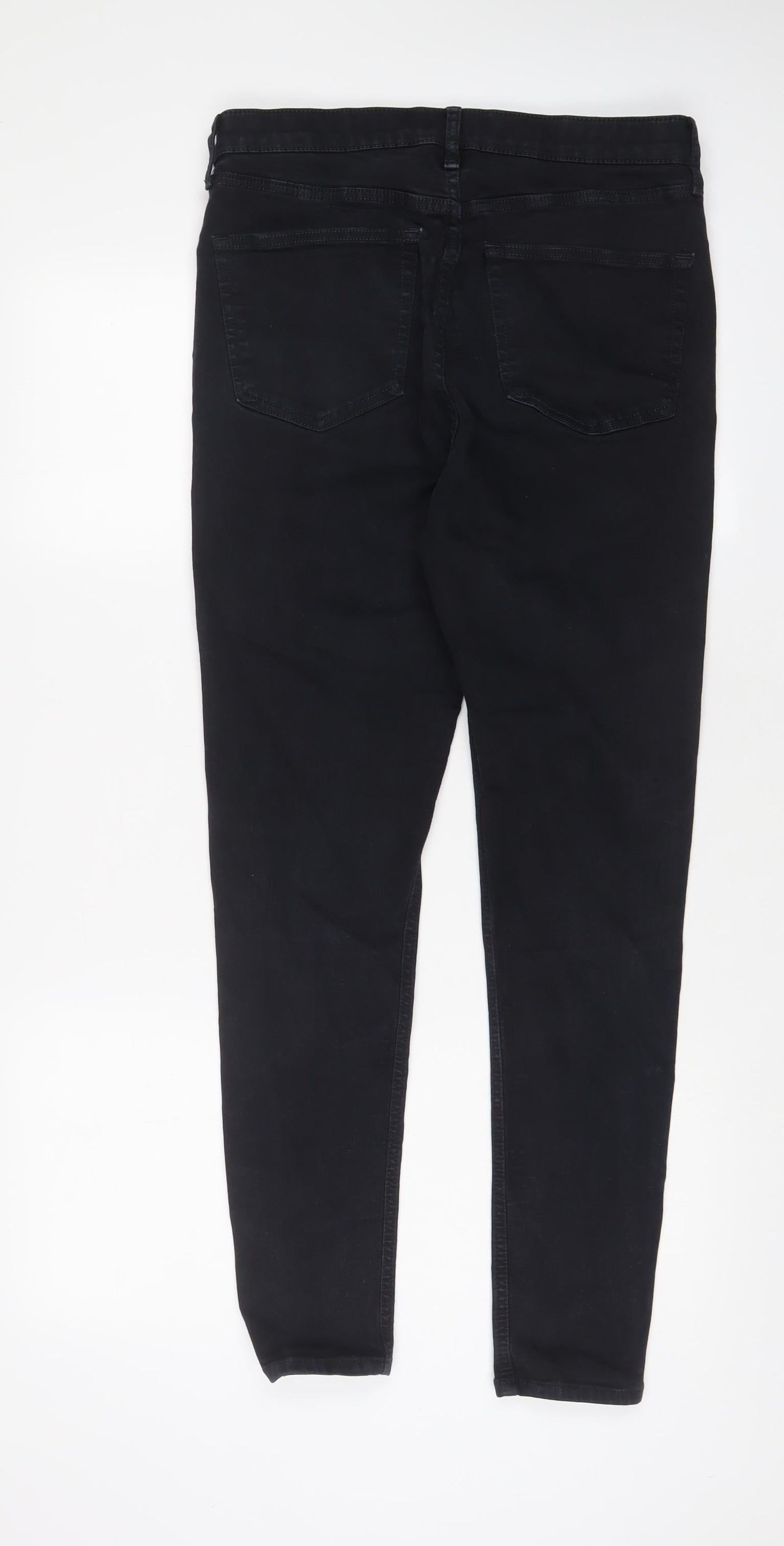 Topshop Womens Blue Cotton Skinny Jeans Size 32 in L34 in Regular Zip