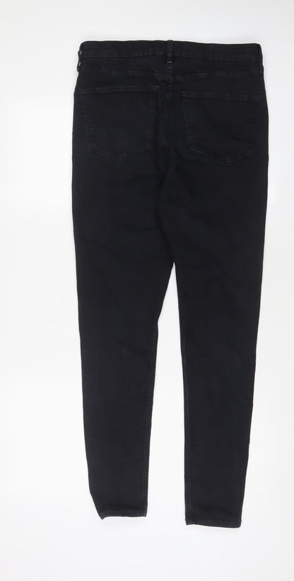 Topshop Womens Blue Cotton Skinny Jeans Size 32 in L34 in Regular Zip