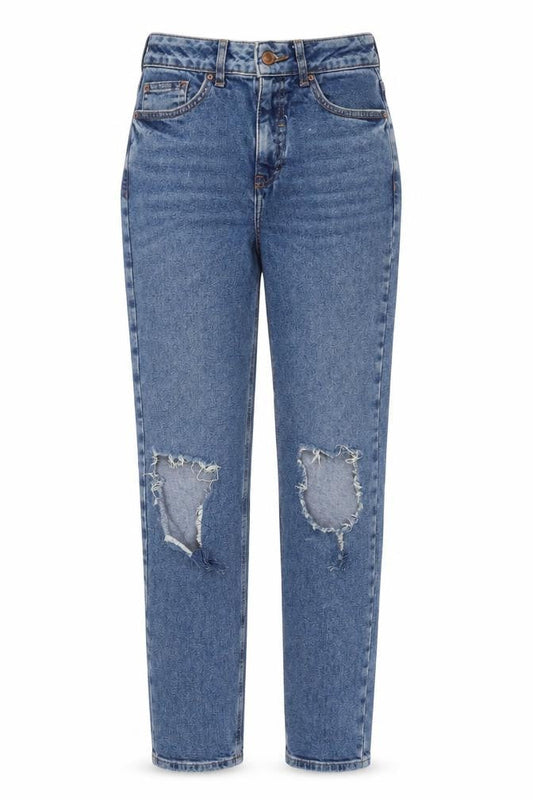 Womens UK Size 8 New Look Regular Fit Mom Blue Jeans