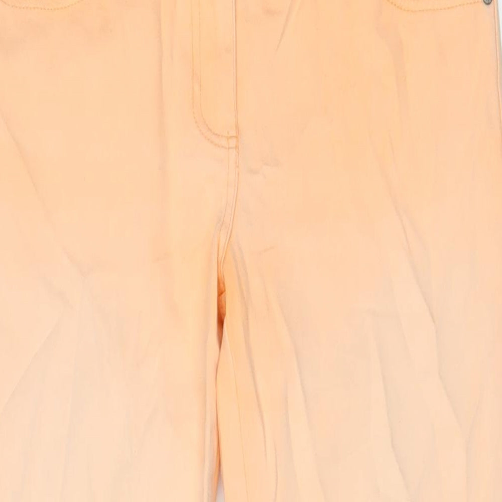 Debenhams Womens Orange Cotton Cropped Jeans Size 10 L22 in Regular Zip