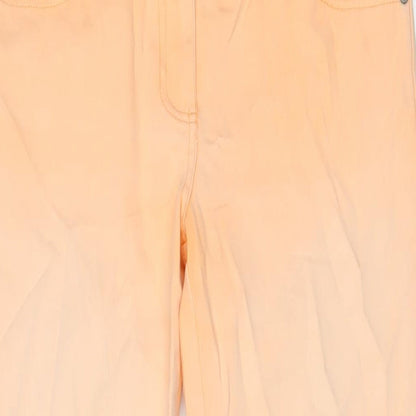Debenhams Womens Orange Cotton Cropped Jeans Size 10 L22 in Regular Zip