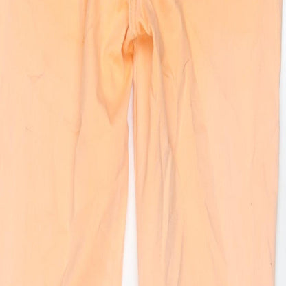 Debenhams Womens Orange Cotton Cropped Jeans Size 10 L22 in Regular Zip