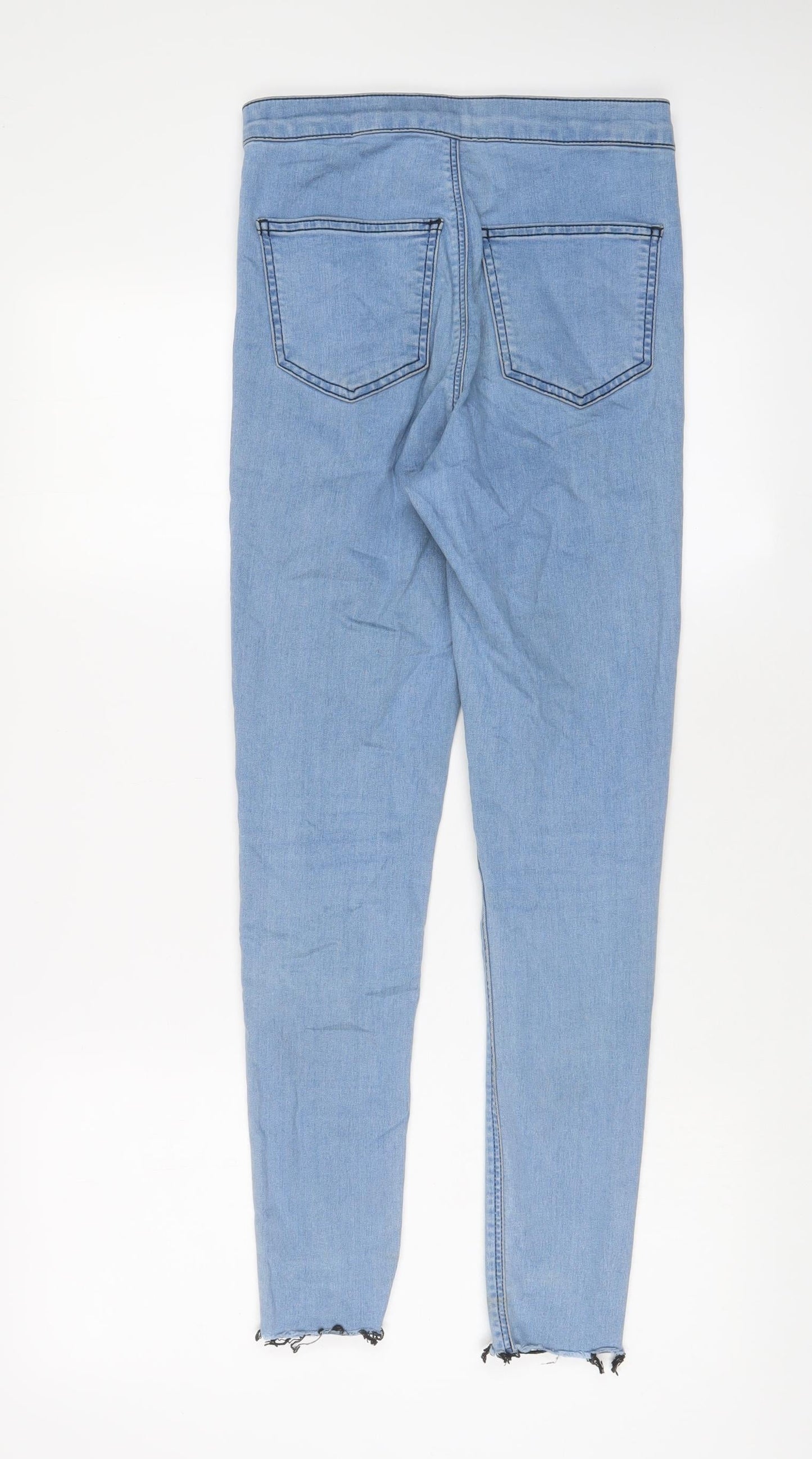 Topshop Womens Blue Cotton Skinny Jeans Size 28 in L30 in Regular Zip
