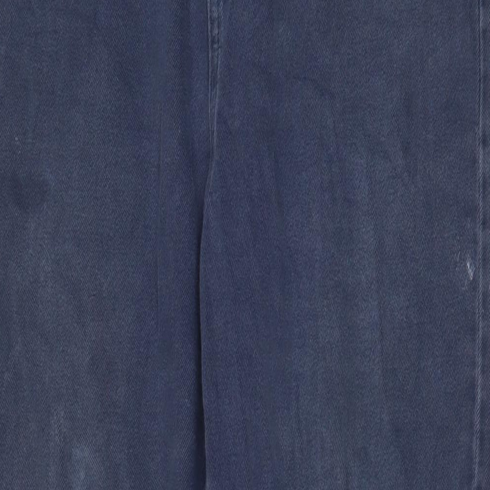 Per Una Womens Blue Cotton Tapered Jeans Size 12 L30 in Regular Zip