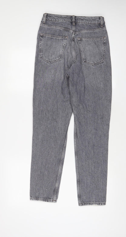 Topshop Womens Grey Cotton Mom Jeans Size 26 in L32 in Regular Zip