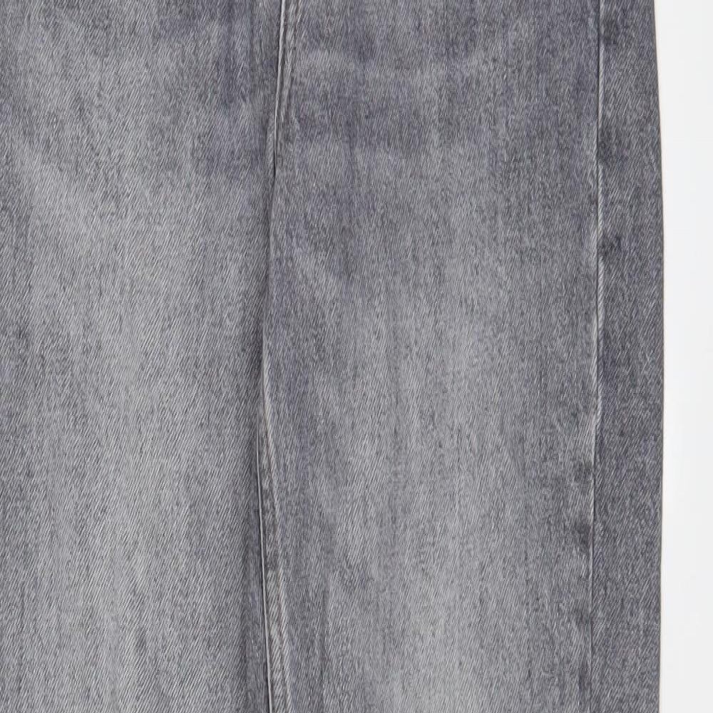 Topshop Womens Grey Cotton Mom Jeans Size 26 in L32 in Regular Zip